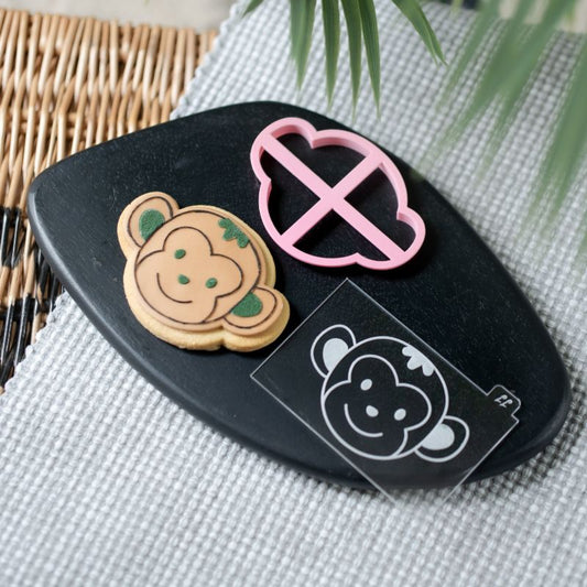 Monkey Jungle Cookie Cutter and Embosser