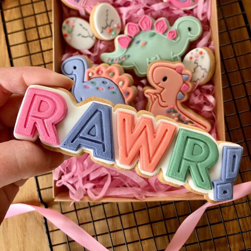 Rawr Dinosaur Cookie Cutter and Stamp