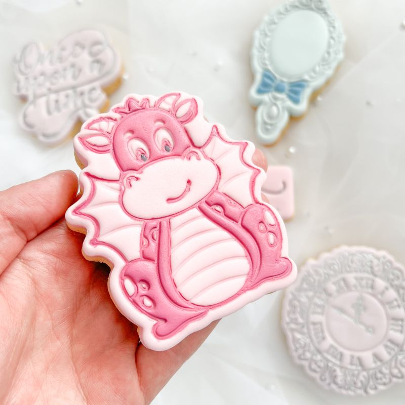 Cute Dragon Princess Cookie Cutter and Stamp
