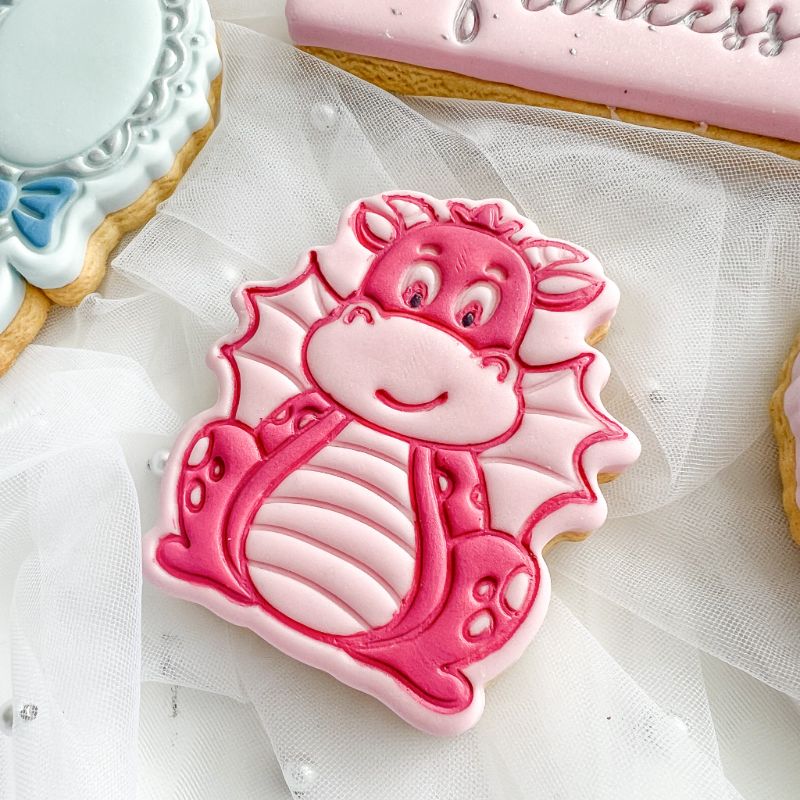 Cute Dragon Princess Cookie Cutter and Stamp