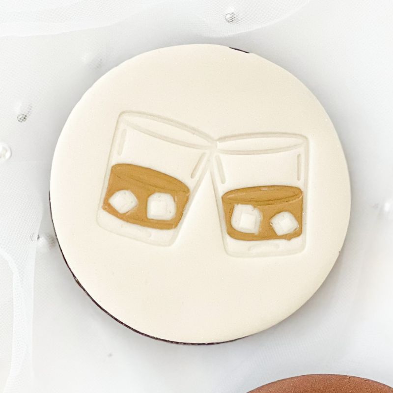 Mini Whiskey Glasses Father's Day Cookie Stamp