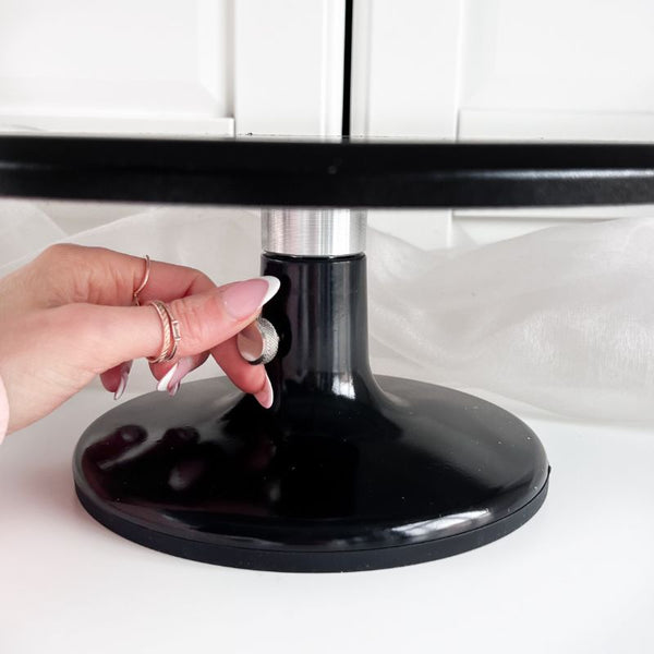 LissieLou Professional Cake Decorating Metal Turntable with Stop Mechanism