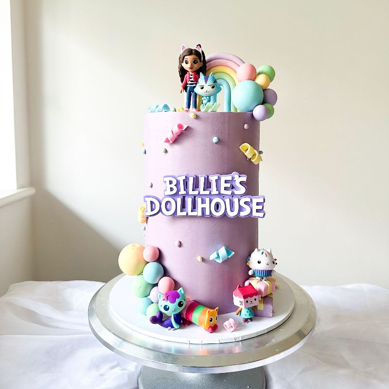 Dollhouse Font Double Layer Cake Topper or Motif