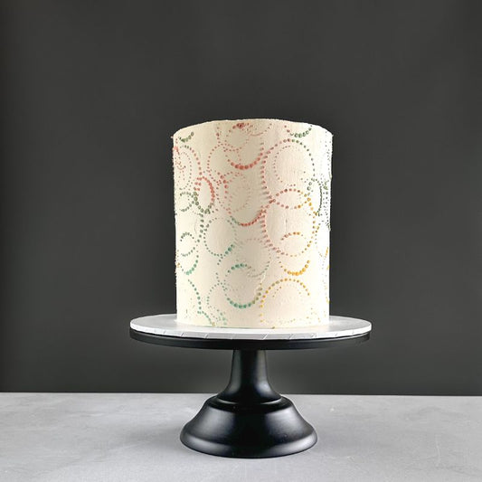 Blowing Bubbles Circles Cake Stencil - Full Size Design