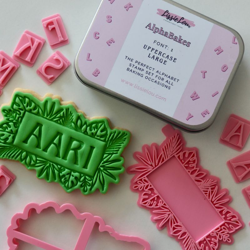 Tropical Flowers Banner Floral Cookie Cutter and Stamp