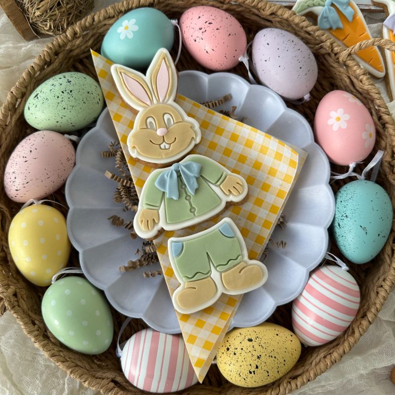 Rabbit Puzzle Set of 3 Easter Cookie Cutter and Stamp