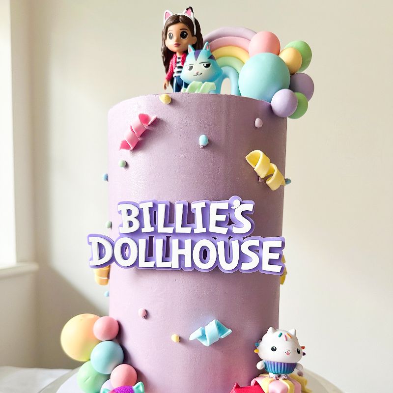 Dollhouse Font Double Layer Cake Topper or Motif