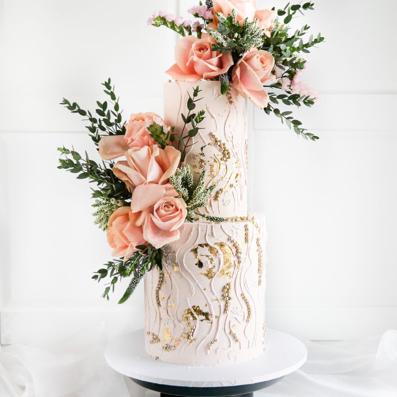 Gentle Waves by ChellBells Cakes Cake Stencil - XL Design Size