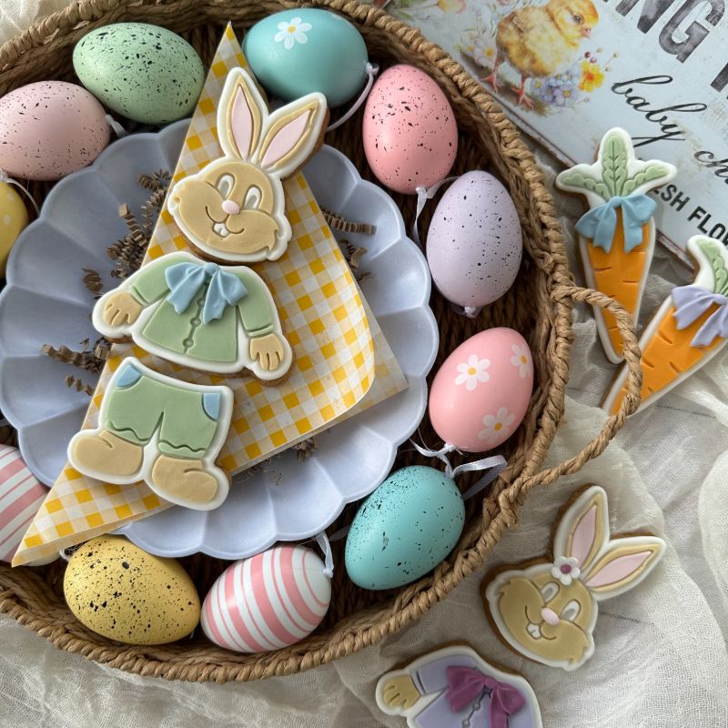 Rabbit Puzzle Set of 3 Easter Cookie Cutter and Stamp