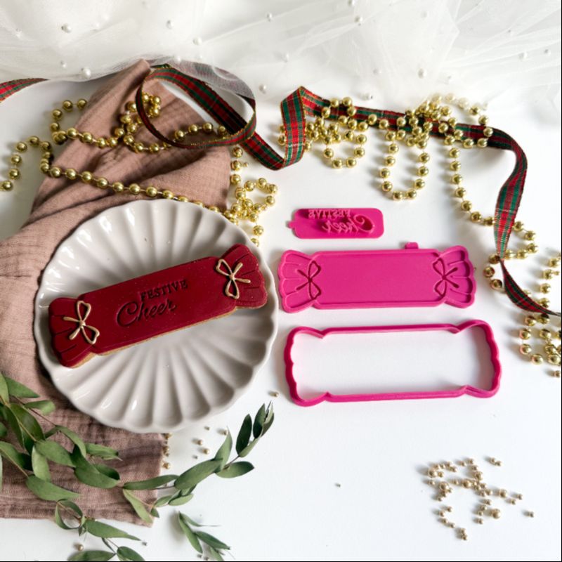 Cracker Christmas 3D Cookie Stamp and Cutter
