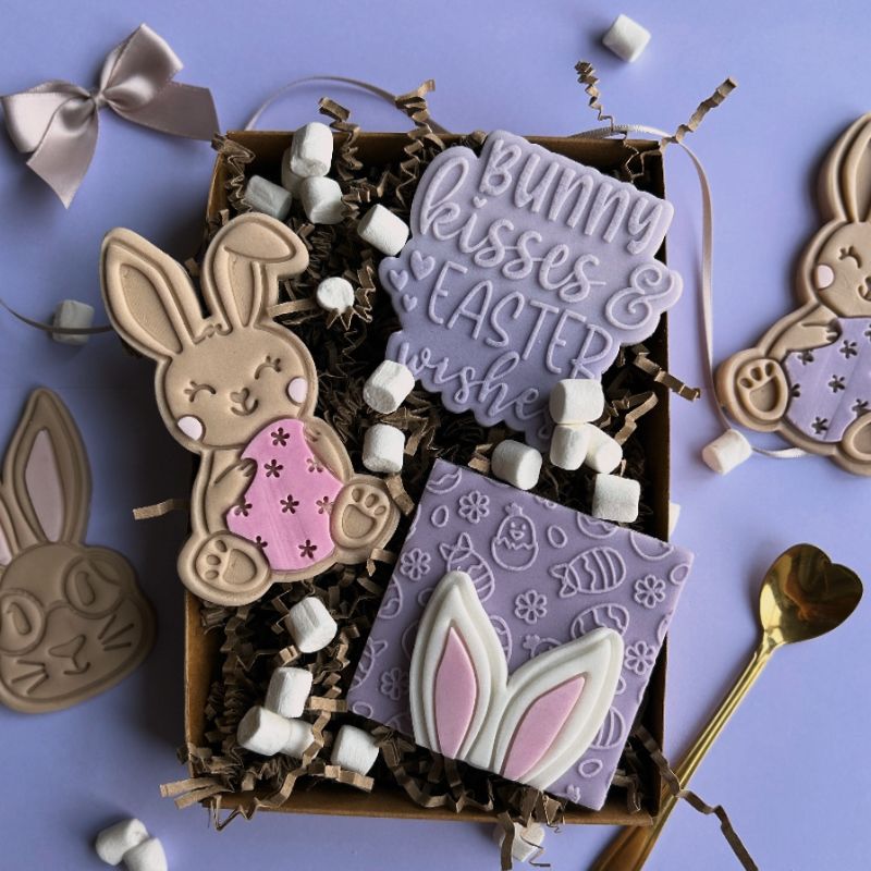 Bunny kisses and easter wishes embosser and cutter