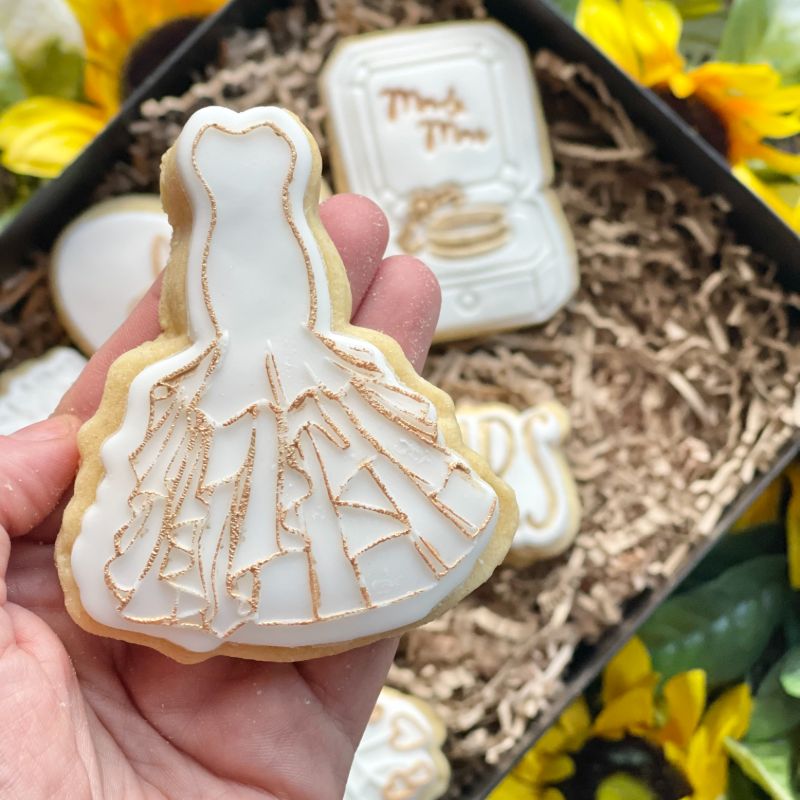 Elegant Wedding Dress Cookie Cutter and Embosser LissieLou Elegant Wedding Dress Cookie Cutter and Embosser LissieLou