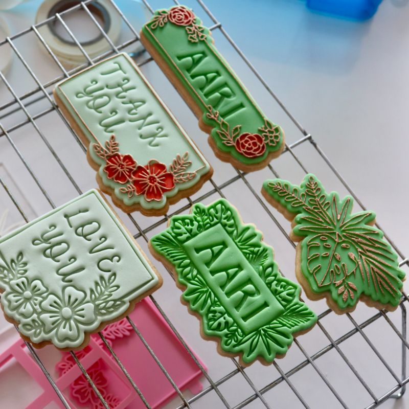 Tropical Flowers Banner Floral Cookie Cutter and Stamp