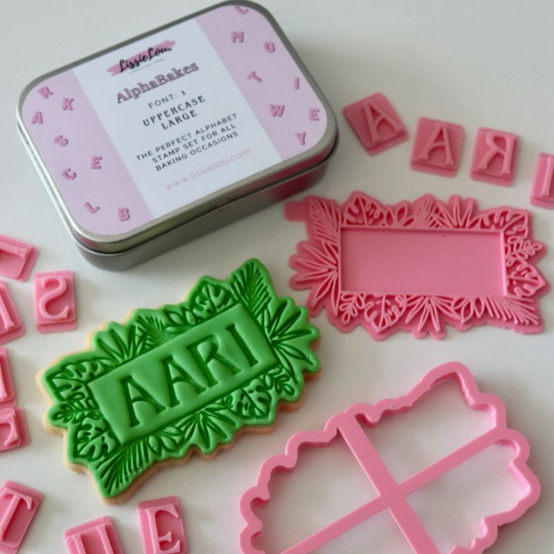 Tropical Flowers Banner Floral Cookie Cutter and Stamp