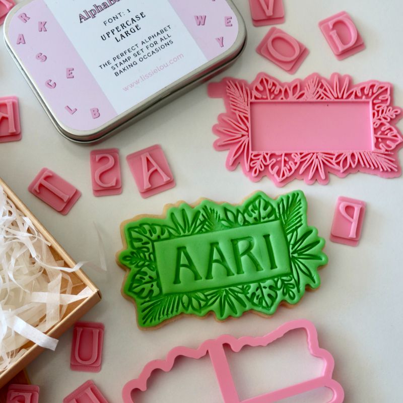 Tropical Flowers Banner Floral Cookie Cutter and Stamp