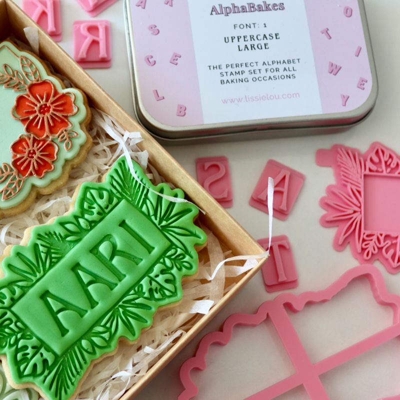 Tropical Flowers Banner Floral Cookie Cutter and Stamp
