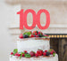 100th Birthday Cake Topper Glitter Card Light Pink