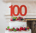 100th Birthday Cake Topper Glitter Card Red