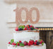 100th Birthday Cake Topper Glitter Card Rose Gold