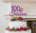 100 & Fabulous Cake Topper 100th Birthday Glitter Card Light Purple