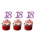 18th glitter cupcake toppers light purple