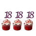 18th glitter cupcake toppers dark purple