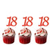18th glitter cupcake toppers red