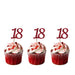 18th glitter cupcake toppers dark pink