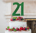 21st Birthday Cake Topper Glitter Card Green