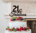 21 & Fabulous Cake Topper 21st Birthday Glitter Card Black