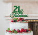 21 & Fabulous Cake Topper 21st Birthday Glitter Card Green
