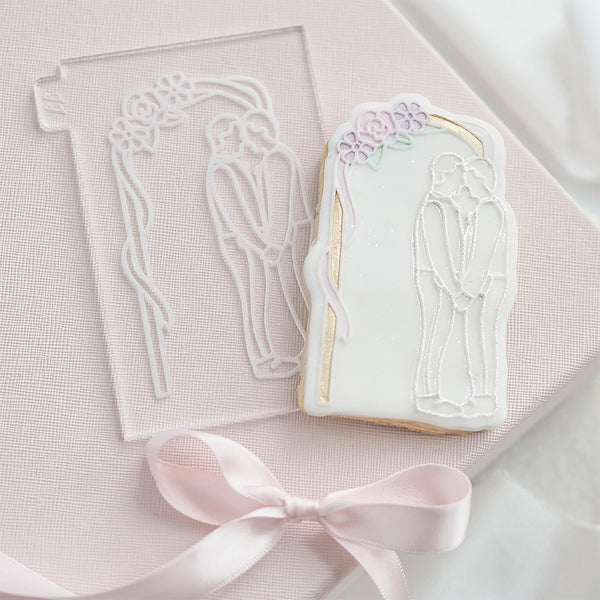Two Grooms Under Arch Wedding Cookie Cutter and Embosser by Catherine