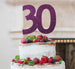 30th Birthday Cake Topper Glitter Card Dark Purple