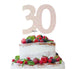 30th Birthday Cake Topper Glitter Card White