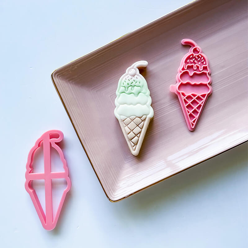 Three Scoops Ice Cream Cookie Cutter and Stamp by Luvelia Louise