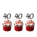 40th Birthday Glitter Cupcake Toppers Black