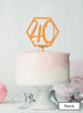 Hexagon 40th Birthday Cake Topper Premium 3mm Acrylic Peach
