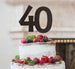 40th Birthday Cake Topper Glitter Card Black