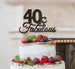 40 & Fabulous Cake Topper 40th Birthday Glitter Card Black