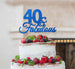 40 & Fabulous Cake Topper 40th Birthday Glitter Card Dark Blue