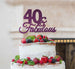 40 & Fabulous Cake Topper 40th Birthday Glitter Card Dark Purple