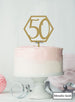 Hexagon 50th Birthday Cake Topper Premium 3mm Acrylic Metallic Gold
