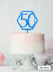 Hexagon 50th Birthday Cake Topper Premium 3mm Acrylic Sky Blue