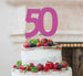 50th Birthday Cake Topper Glitter Card Hot Pink