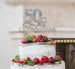 50 & Fabulous Cake Topper 50th Birthday Glitter Card Silver