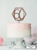 Hexagon 60th Birthday Cake Topper Premium 3mm Acrylic Glitter Rose Gold