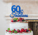 60 & Fabulous Cake Topper 60th Birthday Glitter Card Dark Blue