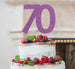 70th Birthday Cake Topper Glitter Card Light Purple