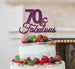 70 & Fabulous Cake Topper 70th Birthday Glitter Card Dark Purple