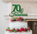 70 & Fabulous Cake Topper 70th Birthday Glitter Card Green